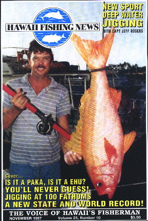Hawaii Fishing News: Capt. Jeff with the famous world/state record Randall's Snapper. This beat the old record by more than double!